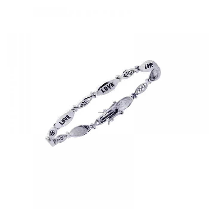 Liquidación – Pulsera de tenis Love Infinity de plata 925 rodiada – STB00314
