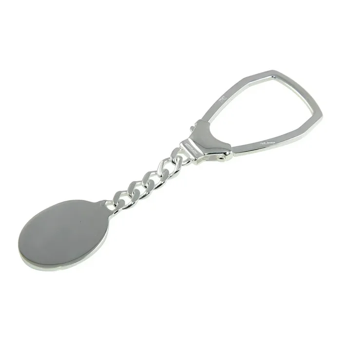 Llavero ovalado de plata de ley 925 pulida – KEYCHAIN24