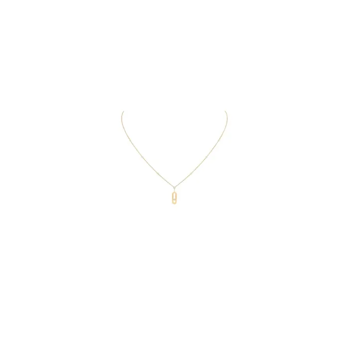 Long Move Uno necklace in yellow gold and diamonds Messika – Lepage