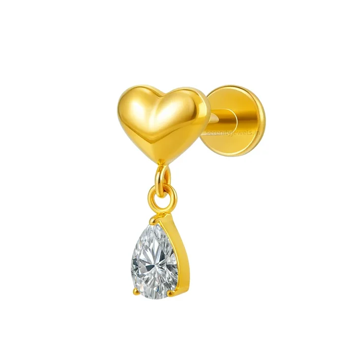 Love Drip Titanium Flat Studs – PAIR