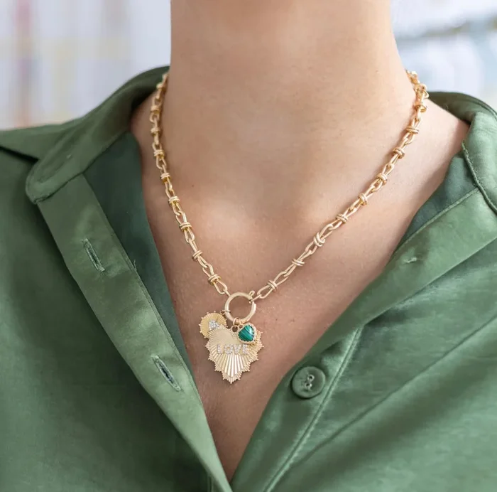 Love Green Charm Necklace