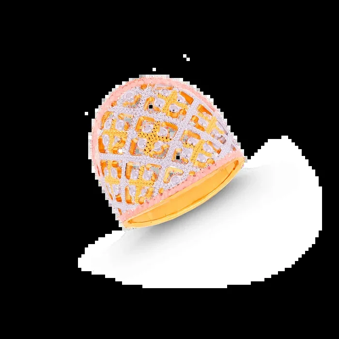 Lovely Three tone Ring in 22K Gold