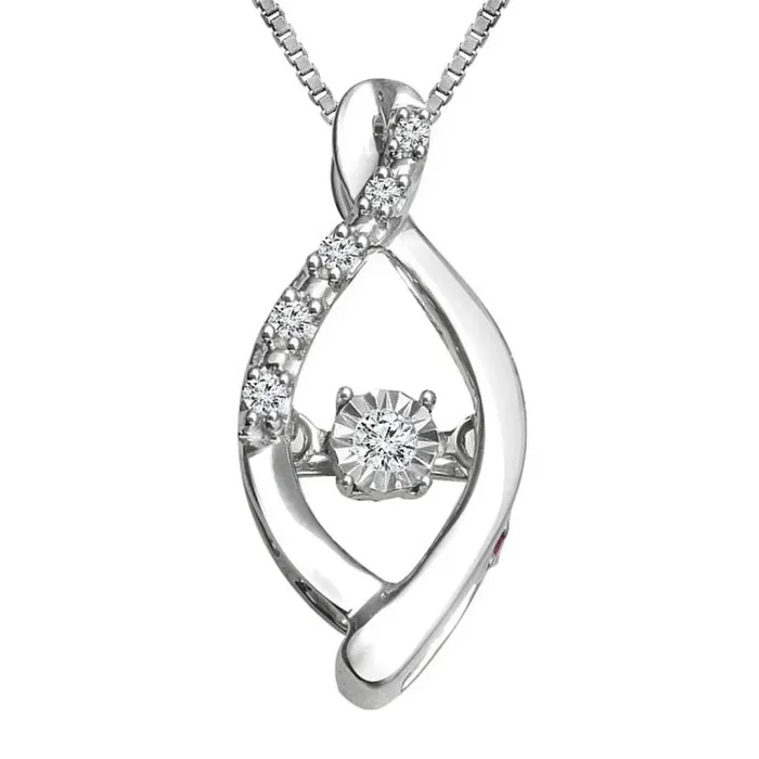 LoveSong 1/20 CTW Natural Diamond Dancing 18-inch Pendant in Sterling Silver