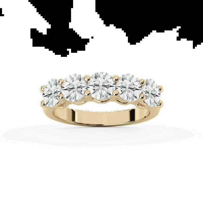 Luka Lab Grown Diamond Five Stone Shared Prong Anniversary Band