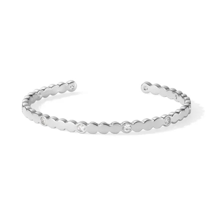 Lumi Bangle – Silver and Zircons