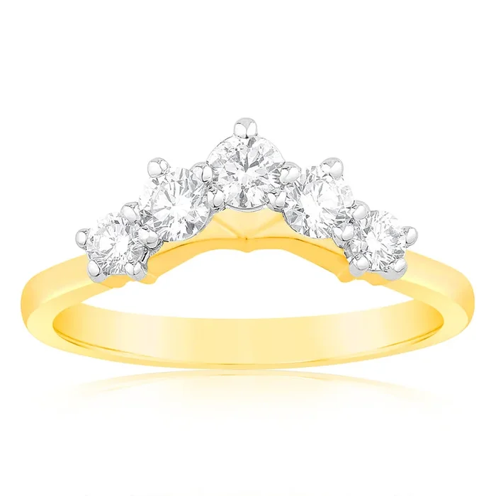 Luminesce Lab Grown 1/2 Carat Eternity Curve Diamond Ring in 18ct Yellow Gold