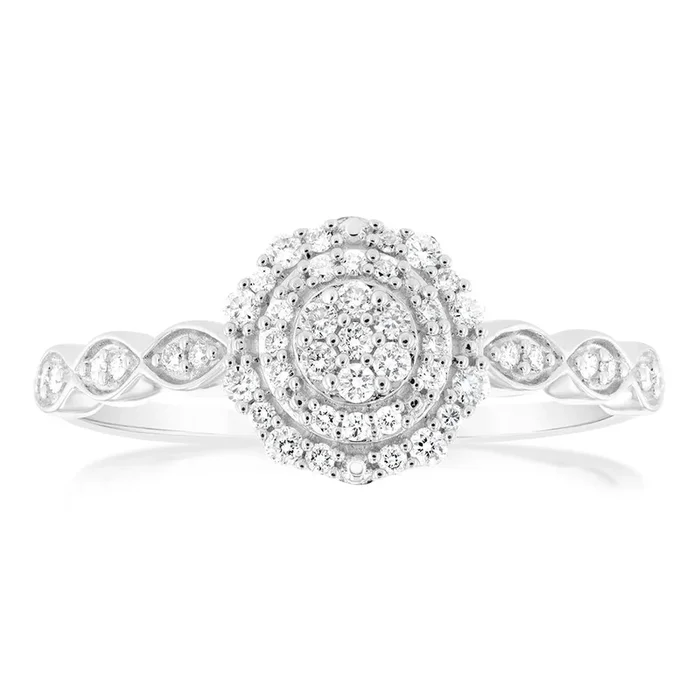 Luminesce Lab Grown 1/4 Carat Diamond Dress Ring in Sterling Silver