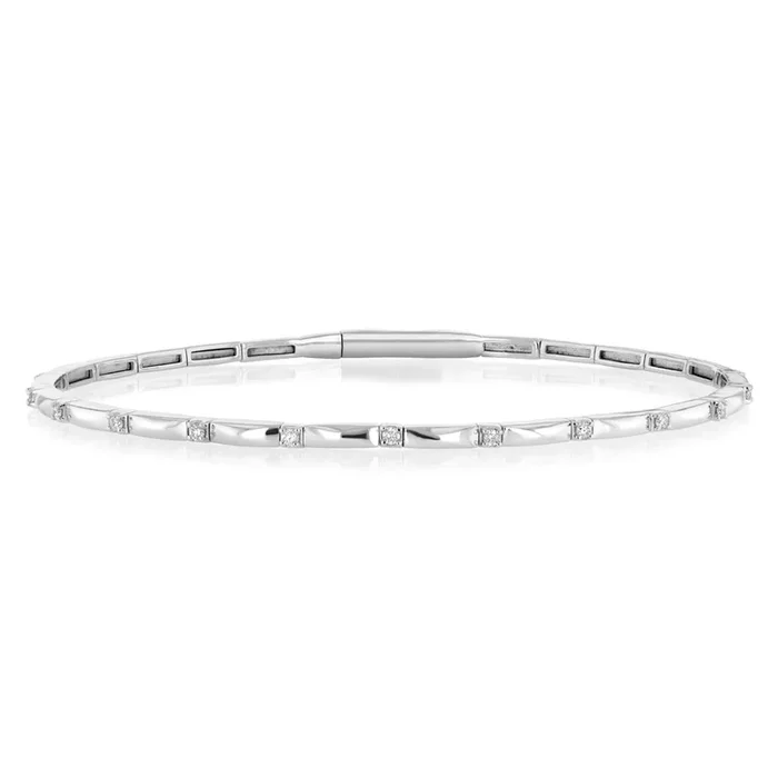 Luminesce Lab Grown 1/6 Carats Diamond Bangle in Sterling Silver
