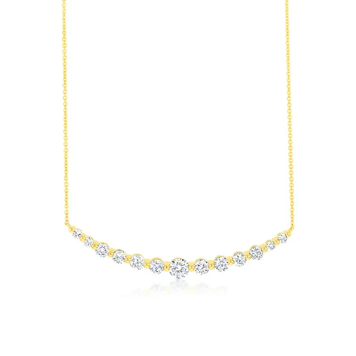 Luminesce Lab Grown 1 Carat Diamond 41cm Necklace in 9ct Yellow Gold