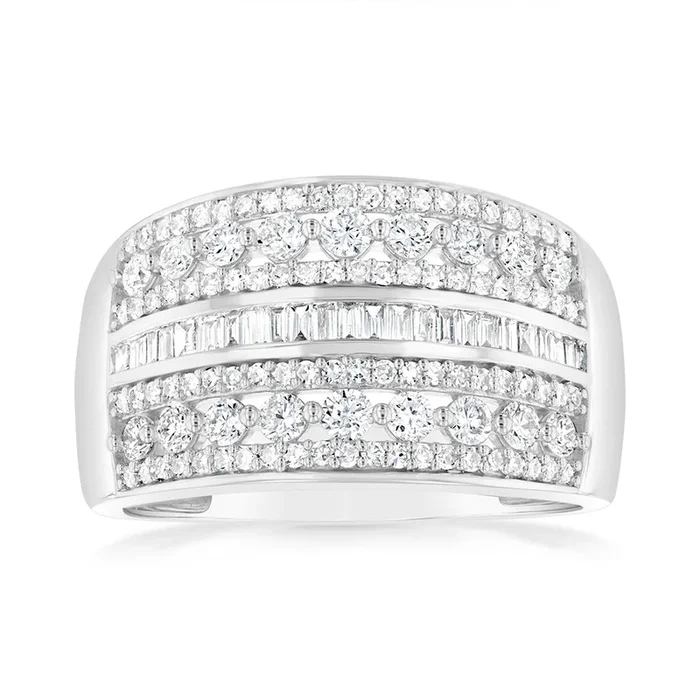 Luminesce Lab Grown 1 Carat Diamond Cluster Ring in Sterling Silver
