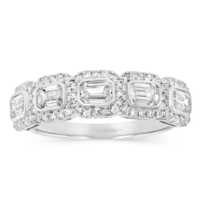 Luminesce Lab Grown 1 Carat Diamond Halo Ring in Sterling Silver