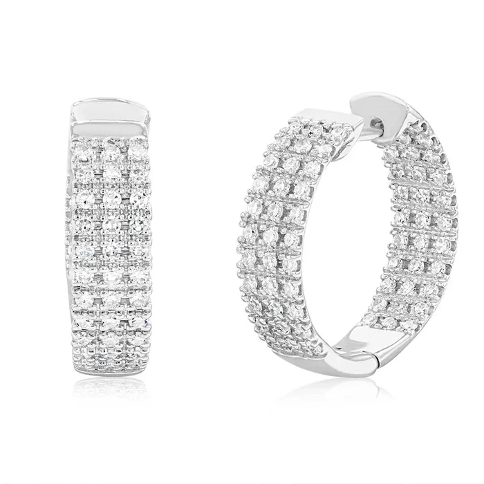 Luminesce Lab Grown 1 Carat Diamond Hoop Earrings in 9ct White Gold