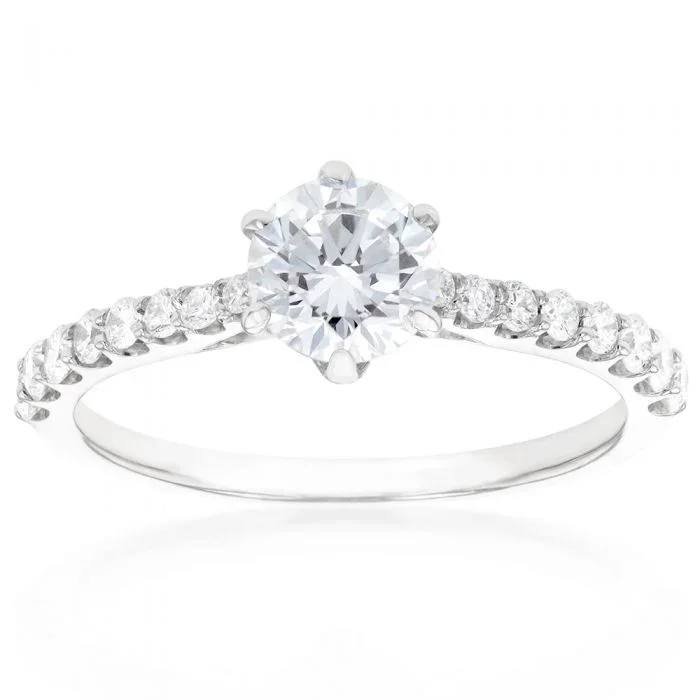 Luminesce Lab Grown 14ct White Gold 1 Carat Diamond Fancy Ring