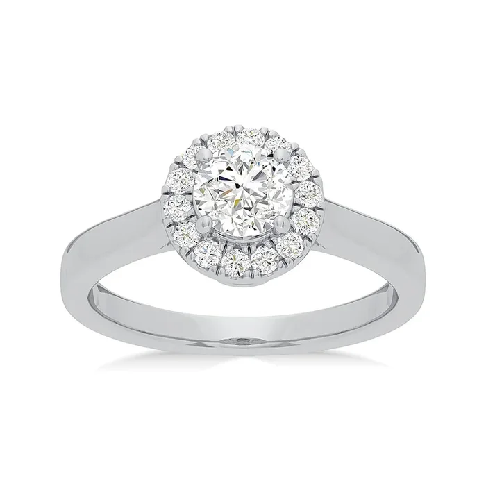 Luminesce Lab Grown 18ct White Gold 1 Carat Diamond Halo Ring