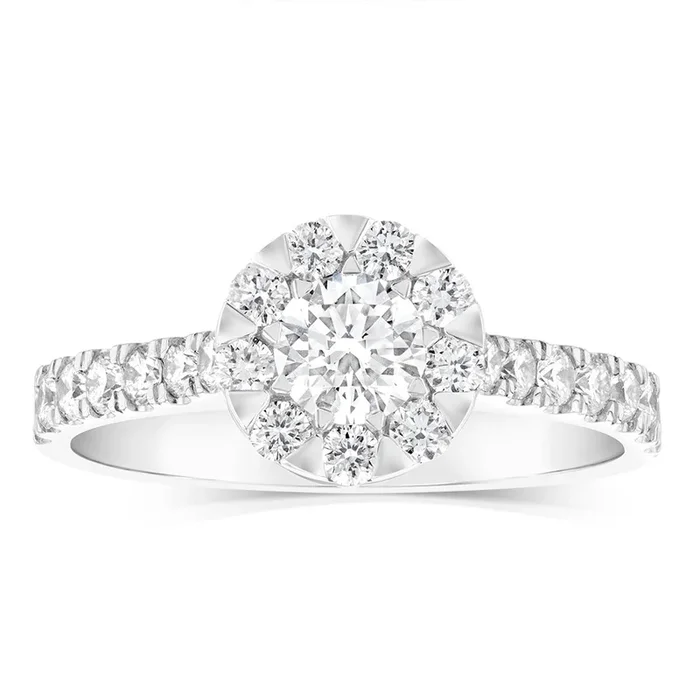 Luminesce Lab Grown 18ct White Gold 1 Carat Solitaire Fancy Diamond Ring