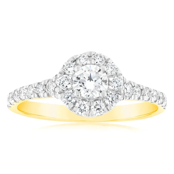 Luminesce Lab Grown 9ct Yellow Gold 0.75 Carat Diamond Solitaire Fancy Ring