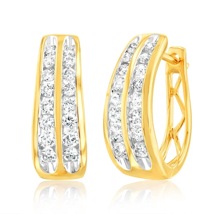 Luminesce Lab Grown 9ct Yellow Gold 1/2 Carat Diamond Hoop Earring
