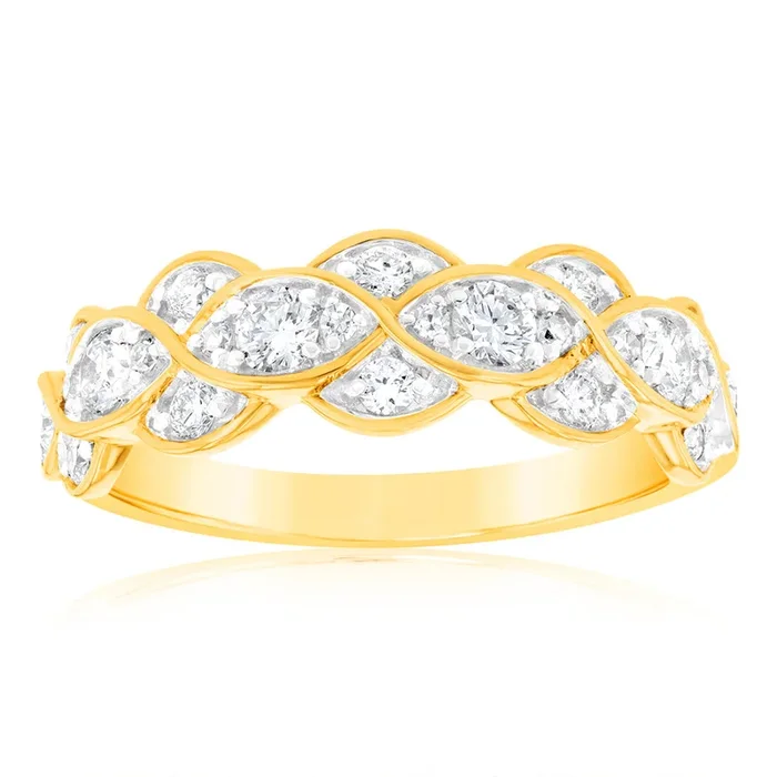 Luminesce Lab Grown Diamond 1/2 Carat Infinity Dress Ring in 9ct Yellow Gold