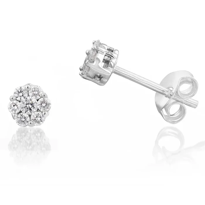 Luminesce Lab Grown Diamond 20-24PT Silver Flower Studs