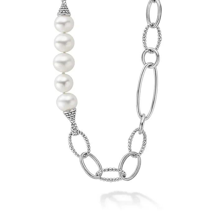 Luna Caviar Pearl Link Necklace