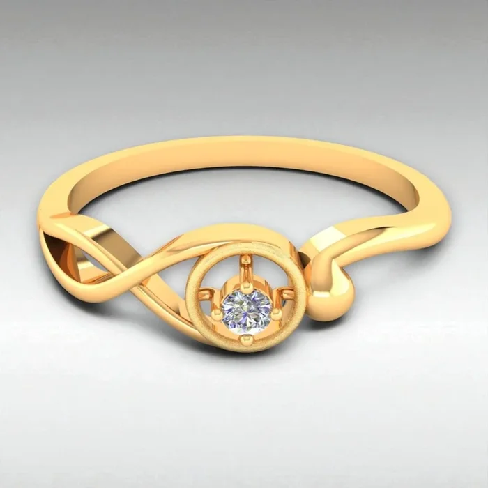 Lunara 14KT (585) Yellow Gold and Diamond Ring for Women