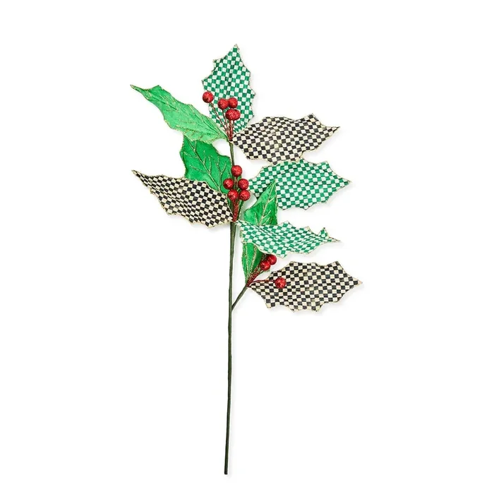 MacKenzie-Childs Check It Out Holly Leaf Spray (In-Store Pickup Only)