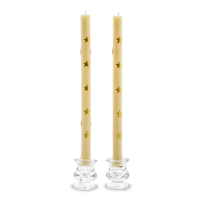 MacKenzie-Childs Gold Stars Dinner Candles – Set of 2