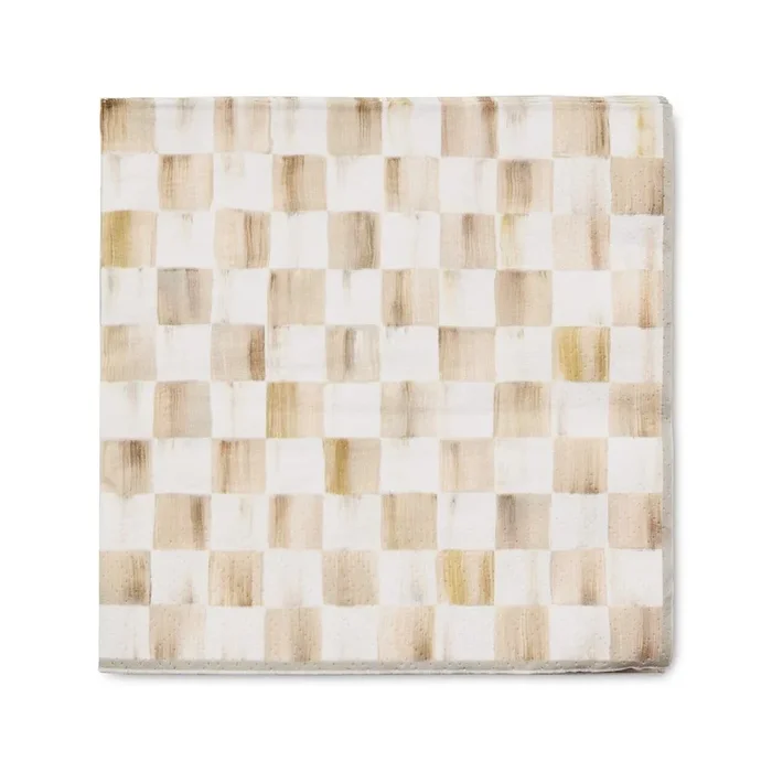 Mackenzie-Childs Mocha Check Dinner Paper Napkins – Pack of 20