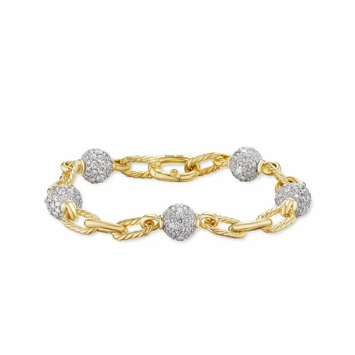 Madison Pave Bead Chain Bracelet 4.63
