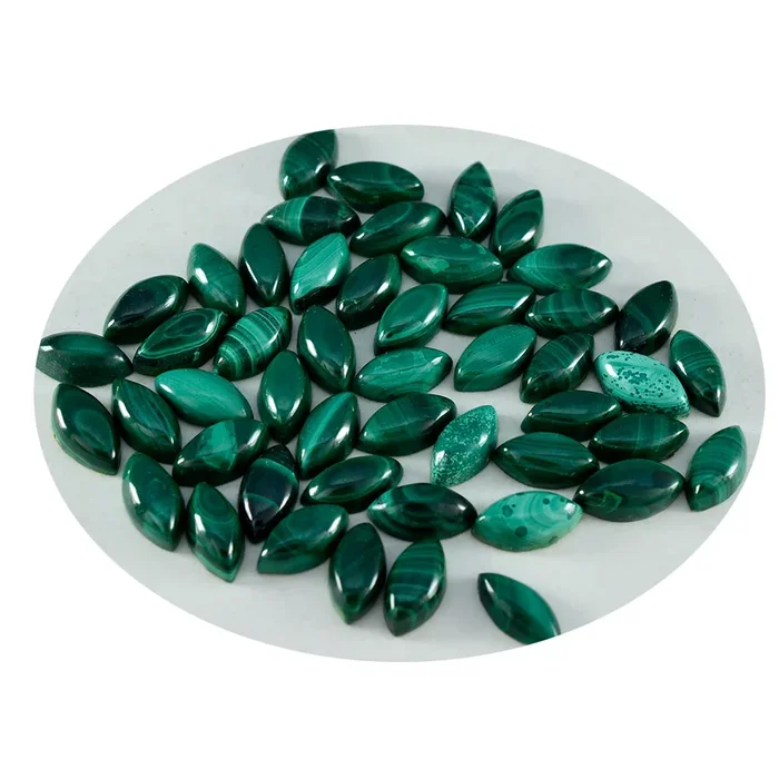 Malachite 10PC Tiny 4×8 MM Marquise Cabochon Green Superior semi Precious Loose Gemstone