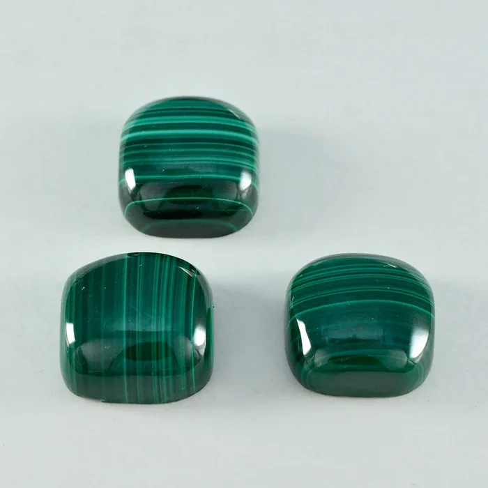 Malachite 1PC Large 11×11 MM Cushion Cabochon Green High-Quality semi Precious Loose Gems