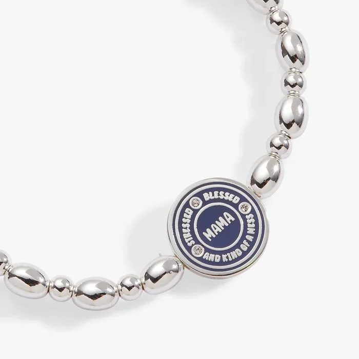 “Mama — Stressed, Blessed and Kind of a Mess” Stretch Bracelet