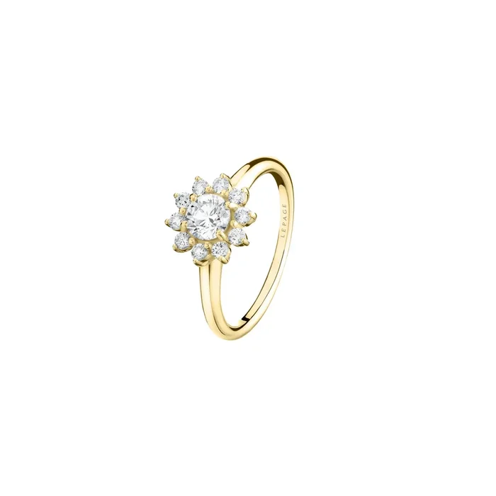 Marguerite ring in yellow gold and diamonds | LEPAGE