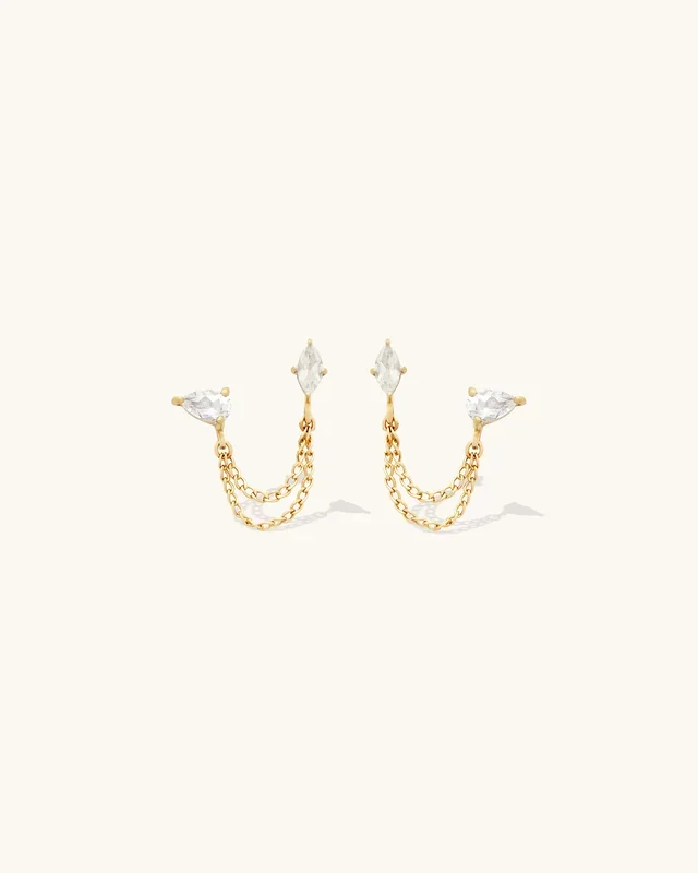 Marquise Chain Studs