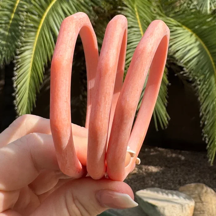 Matte Peach Bangle Bracelet Stack – Stack #7 set of 3