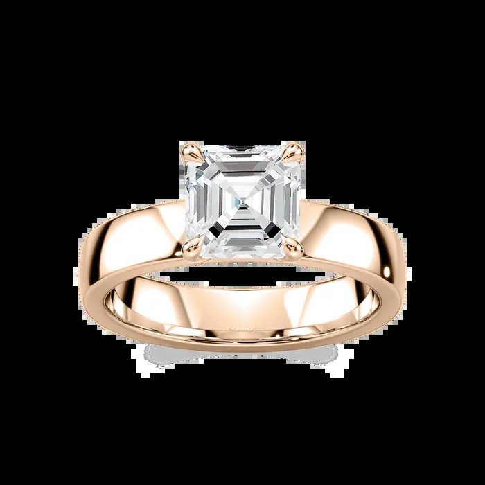 Maya Asscher Lab Grown Diamond 4mm Cigar Band Solitaire Engagement Ring