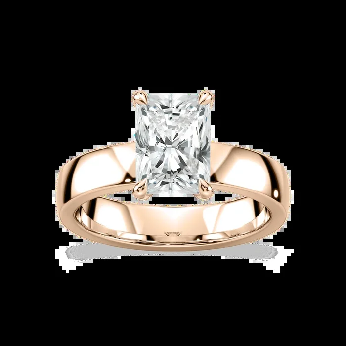 Maya Radiant Lab Grown Diamond 4mm Cigar Band Solitaire Engagement Ring