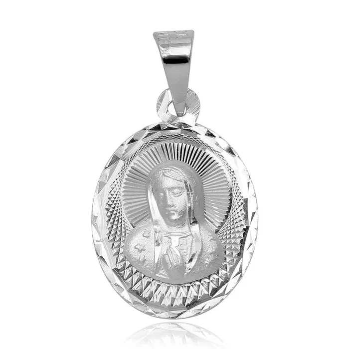 Medallón de la Virgen de Guadalupe de DC en plata de ley 925 pulida – JCA037-2