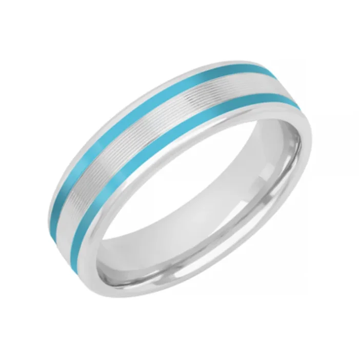 Men’s 14k Ceramic & Gold Base Carved Wedding Band