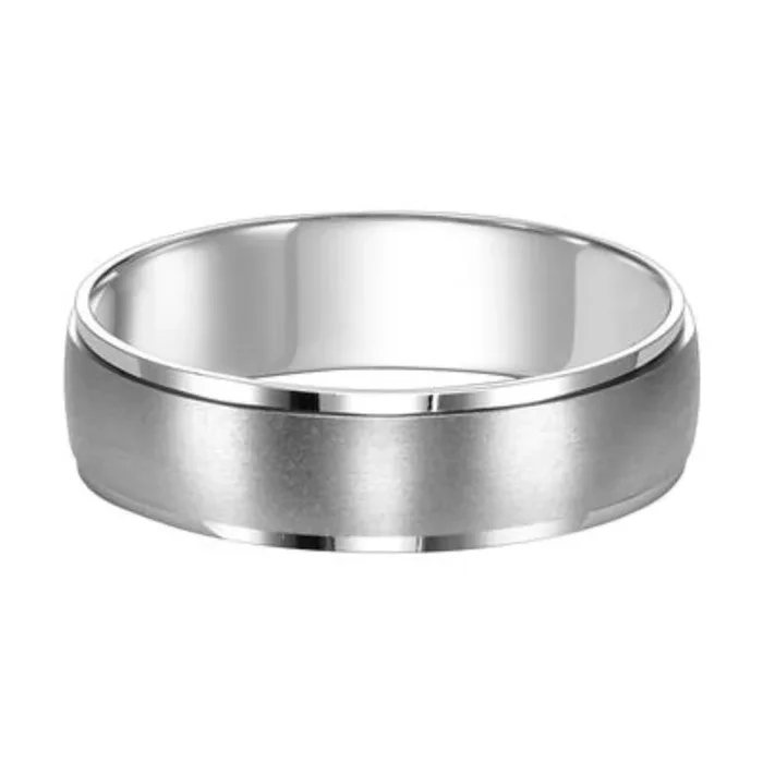 Men’s 5mm Platinum Carved Brush Center Wedding Band