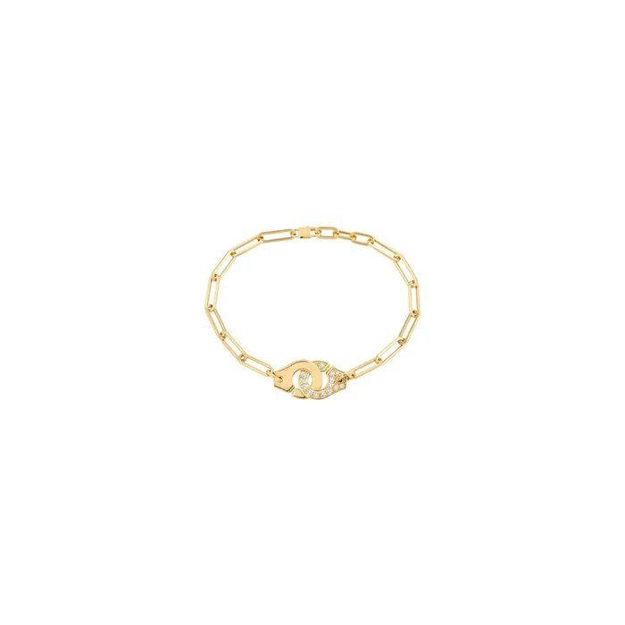 Menottes dinh van R12 bracelet yellow gold and diamonds – Lepage