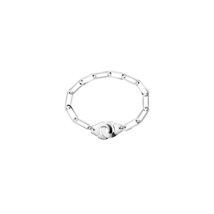 Menottes dinh van R15 bracelet in platinum XL chain 20,5 cm | Lepage