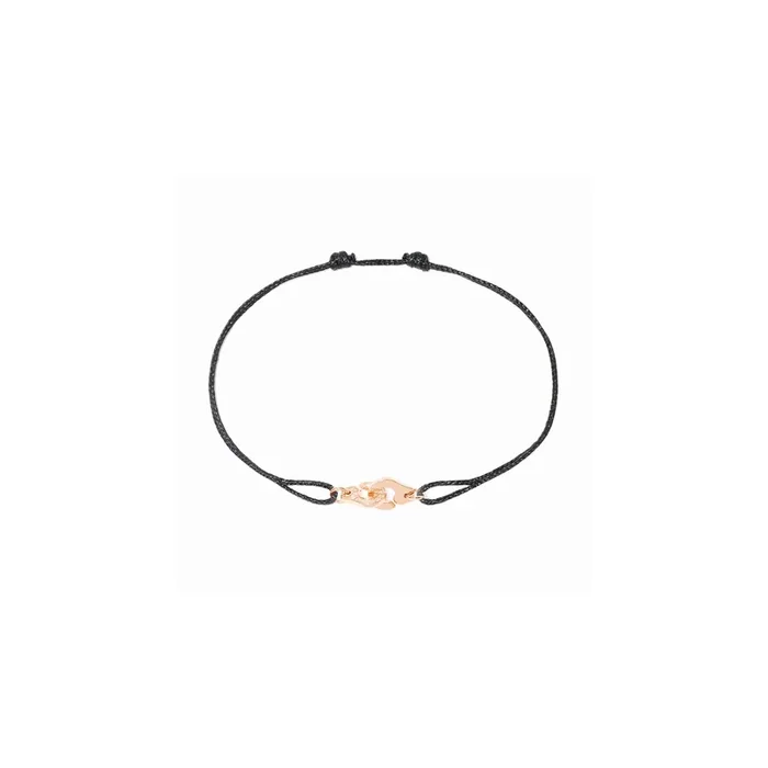 Menottes dinh van R6,5 bracelet in rose gold on cord and diamonds 319215 – Lepage