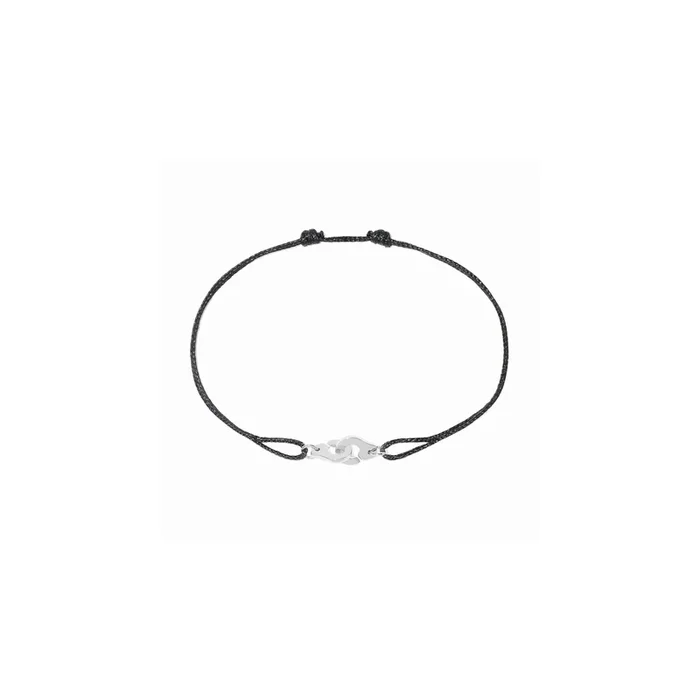 Menottes dinh van R6,5 bracelet in white gold on cord 319302 – Lepage