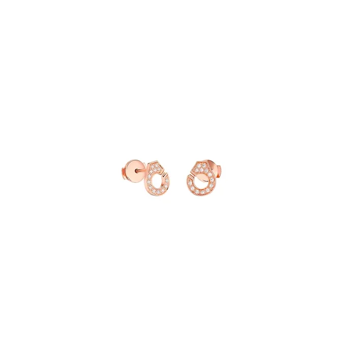 Menottes dinh van R7.5 ear studs in rose gold and diamonds
