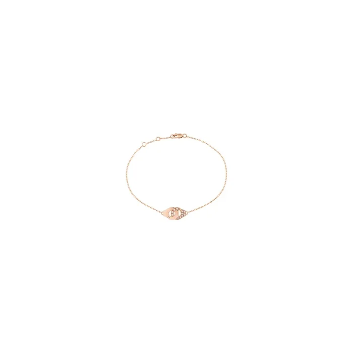 Menottes dinh van R8 bracelet in rose gold and diamonds | Lepage