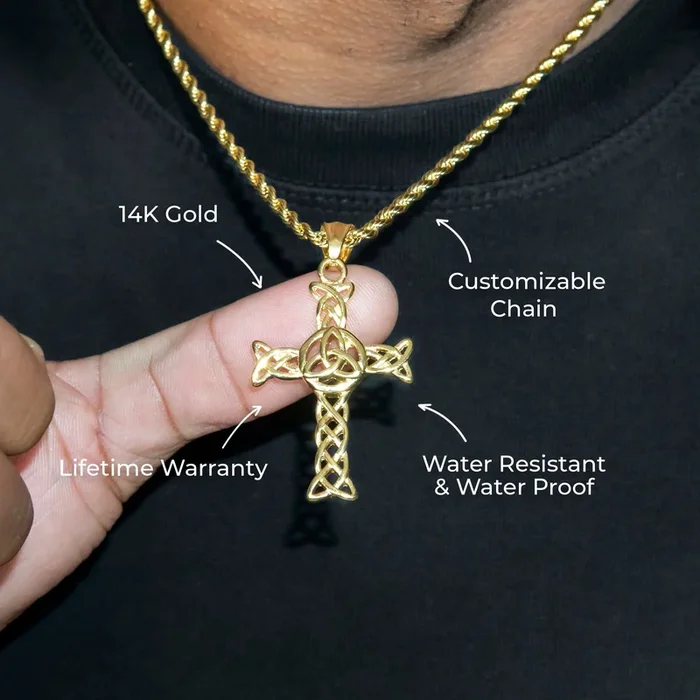 Mens Jewelry – 14K Gold Cross Necklace | Appx. 6 Grams