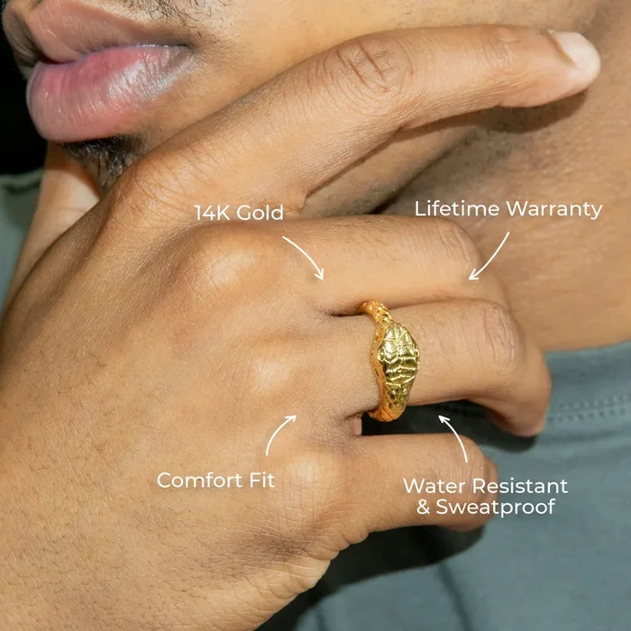 Mens Jewelry – Snake Gold Pinky Ring | 7.4 Grams
