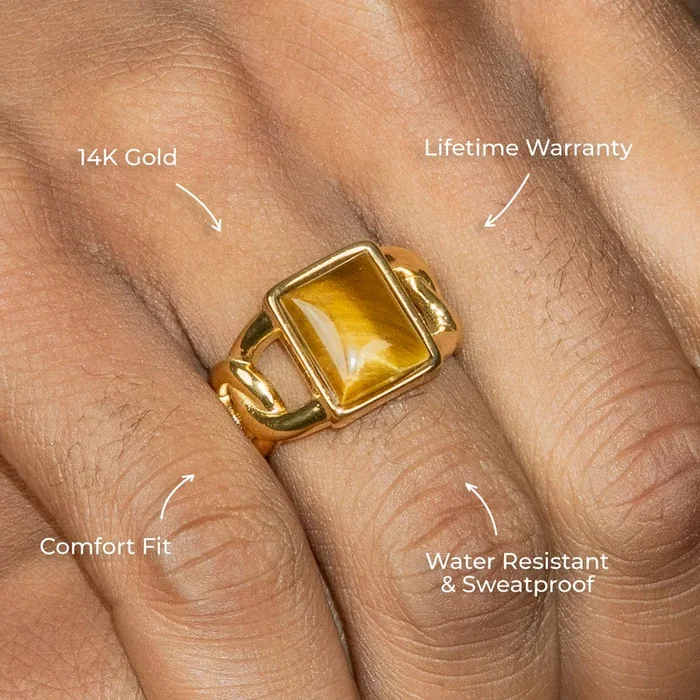 Mens Jewelry – Tiger Claw Gold Pinky Ring | 10 Grams
