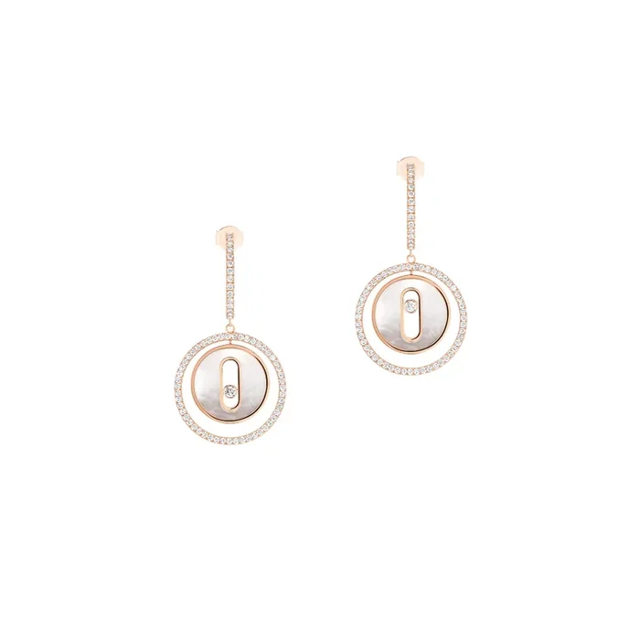 Messika Lucky Move earrings in rose gold, white mother-of-pearl and diamonds – Lepage